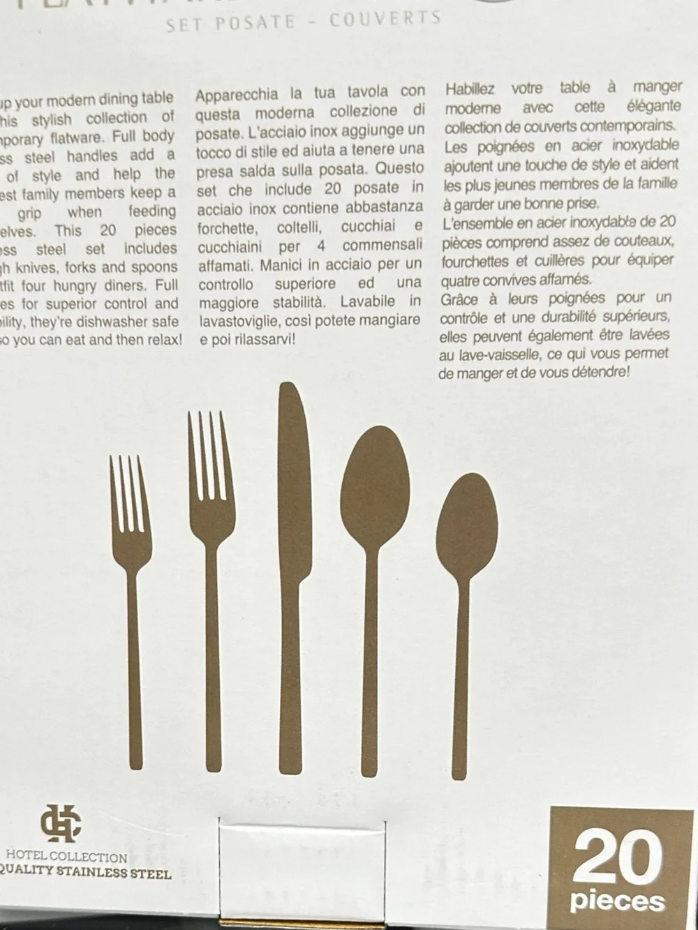 Brandani Italian Flatware Set 20 pieces 18/10 Diamant